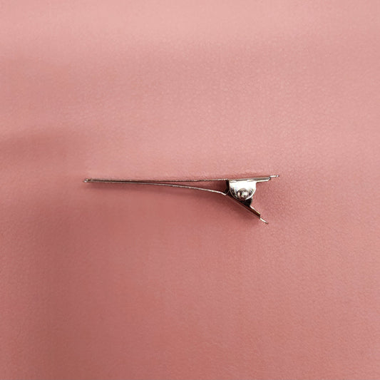 Small hair bow - double prong clip - Beige