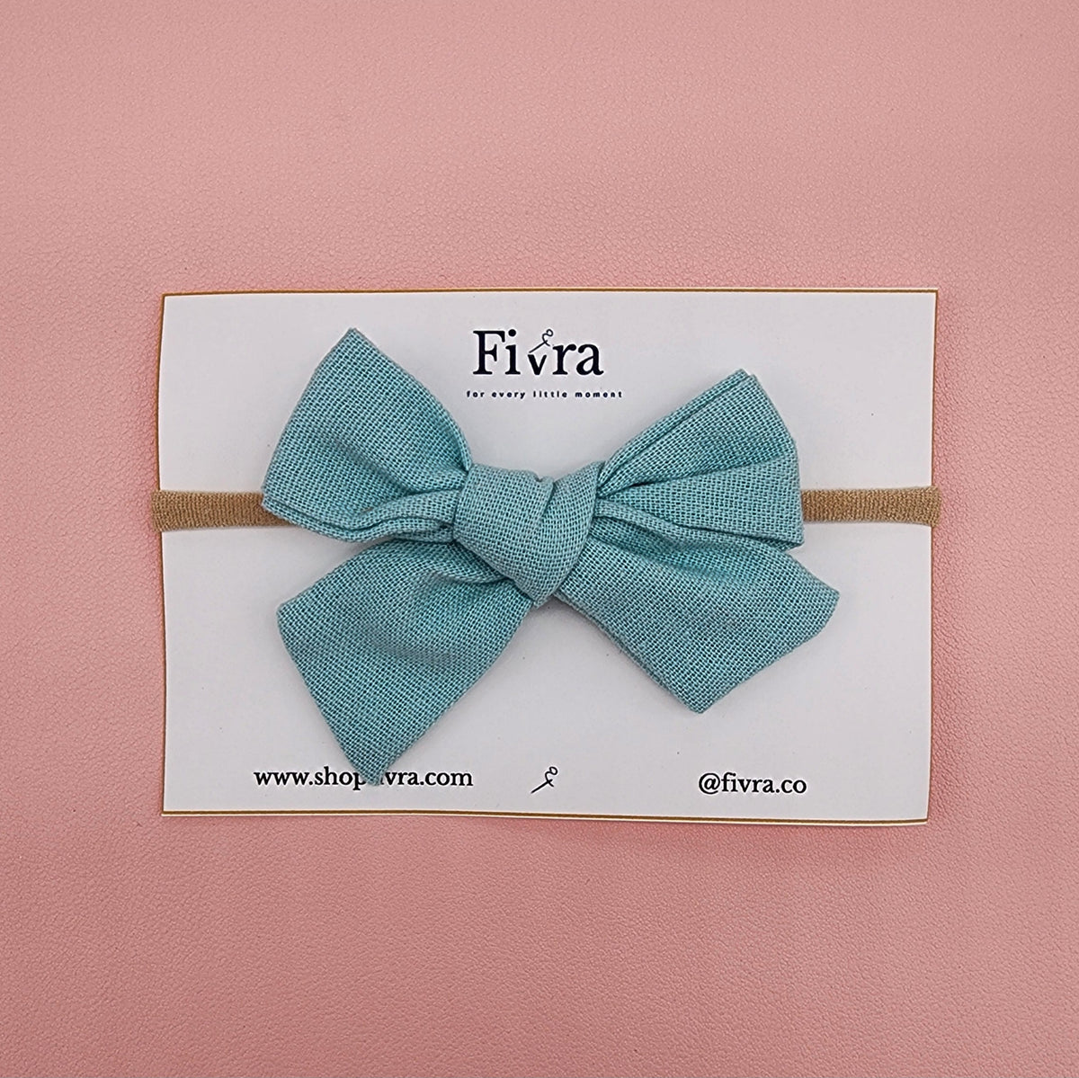 Medium hair bow - Nylon headband - Sage
