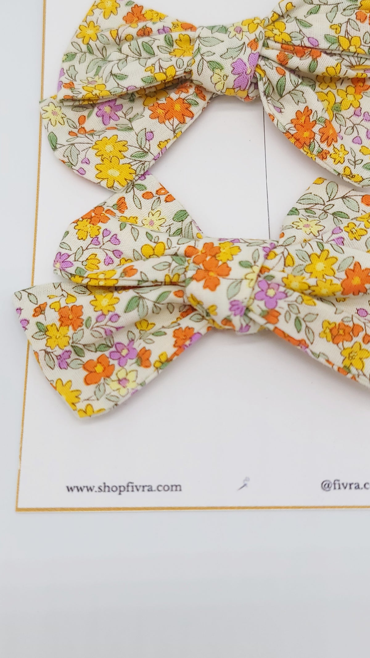 Large hair bow pack x2 - alligator clip - Flowers yellow