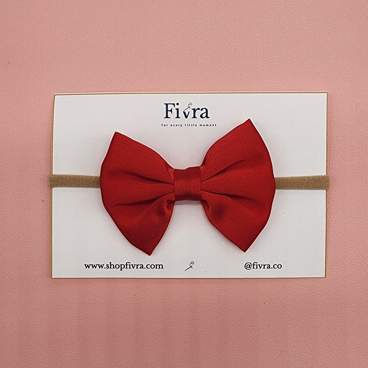 Medium Satin hair bow - Nylon headband - Varieties