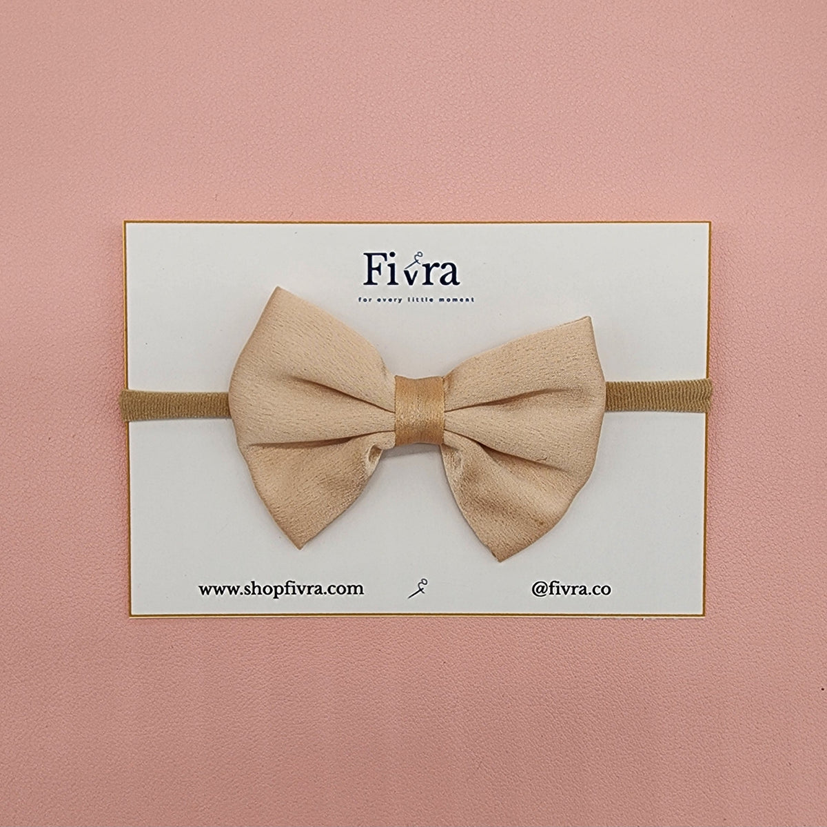Medium Satin hair bow - Nylon headband - Varieties