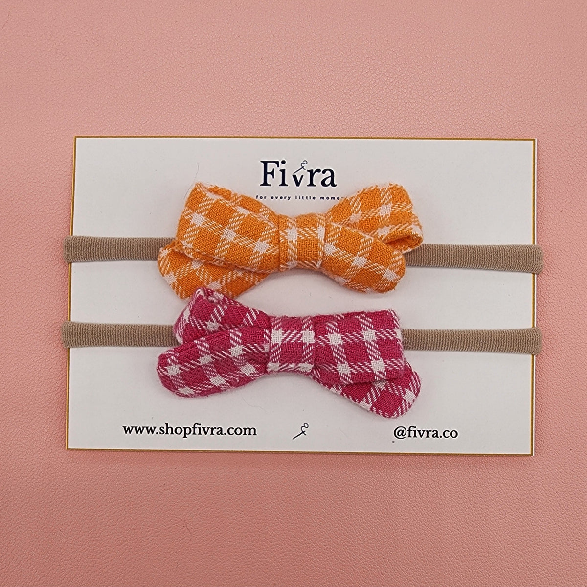 Small hair bow - Nylon headband - Pack x2