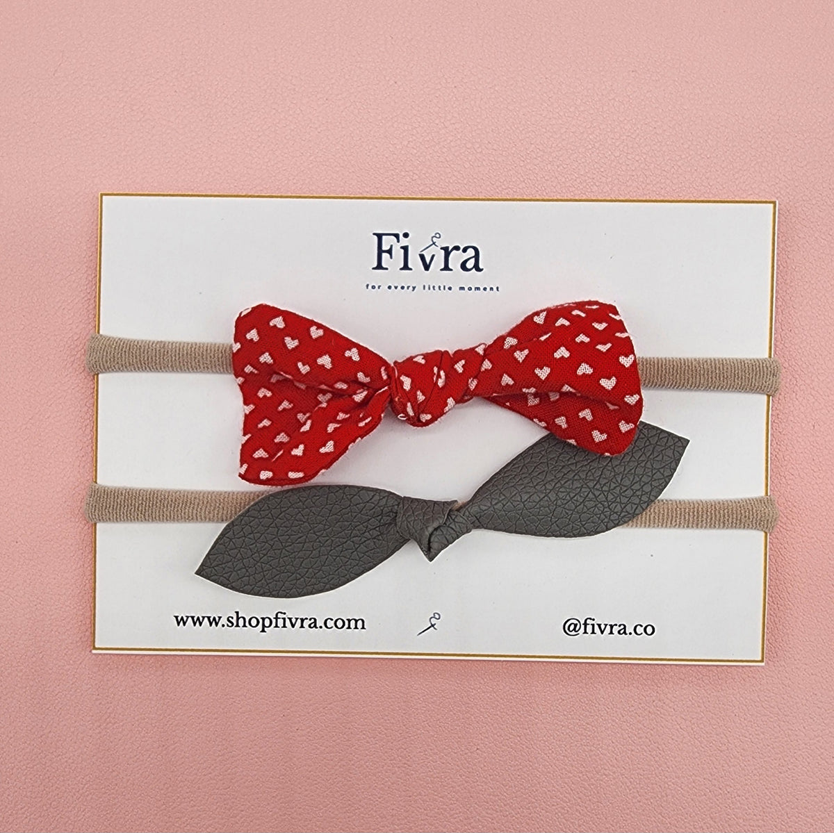 Small hair bow - Nylon headband - Pack x2