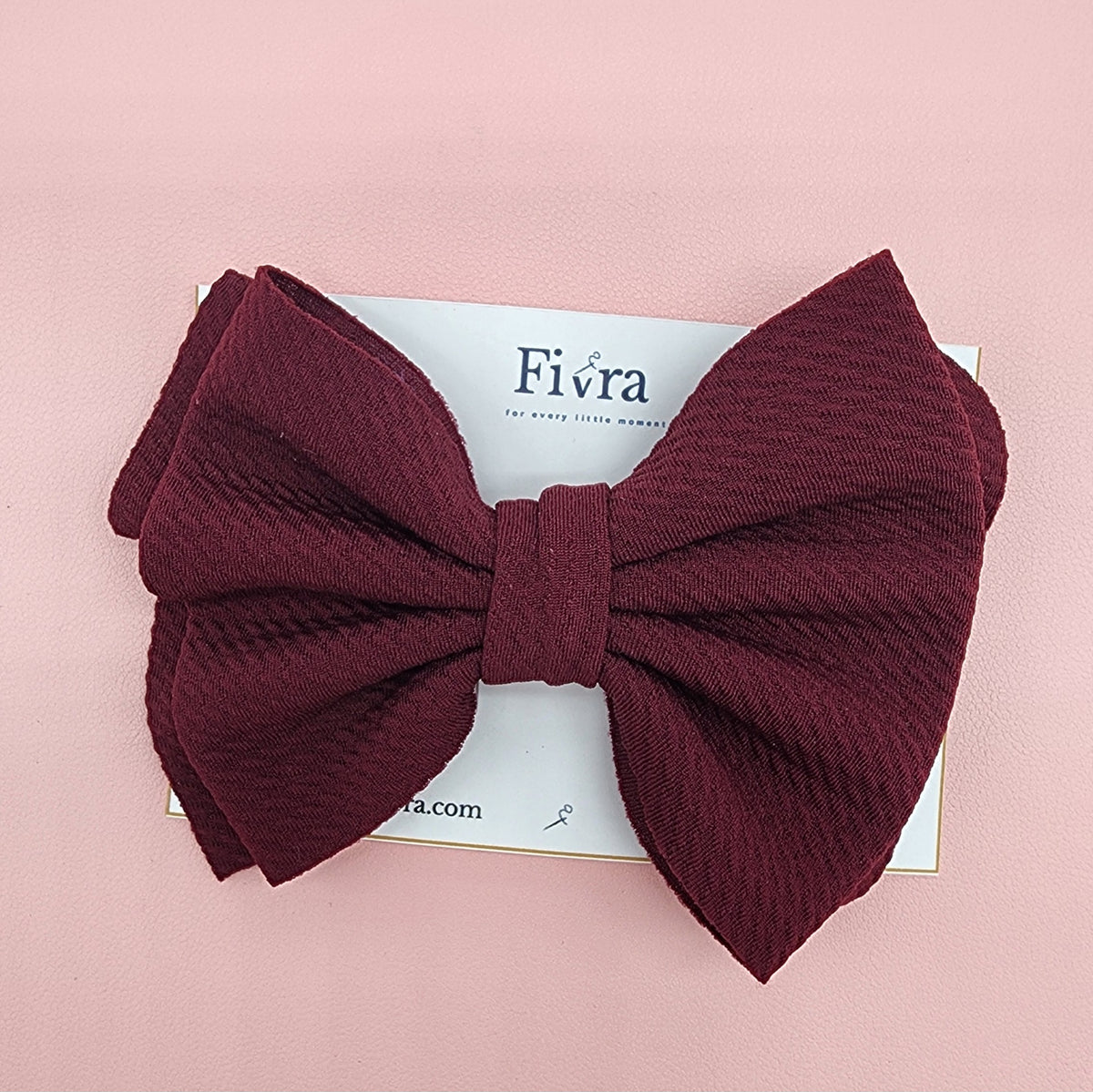 X Large hair bow - French barrete hair clip - Burgundy