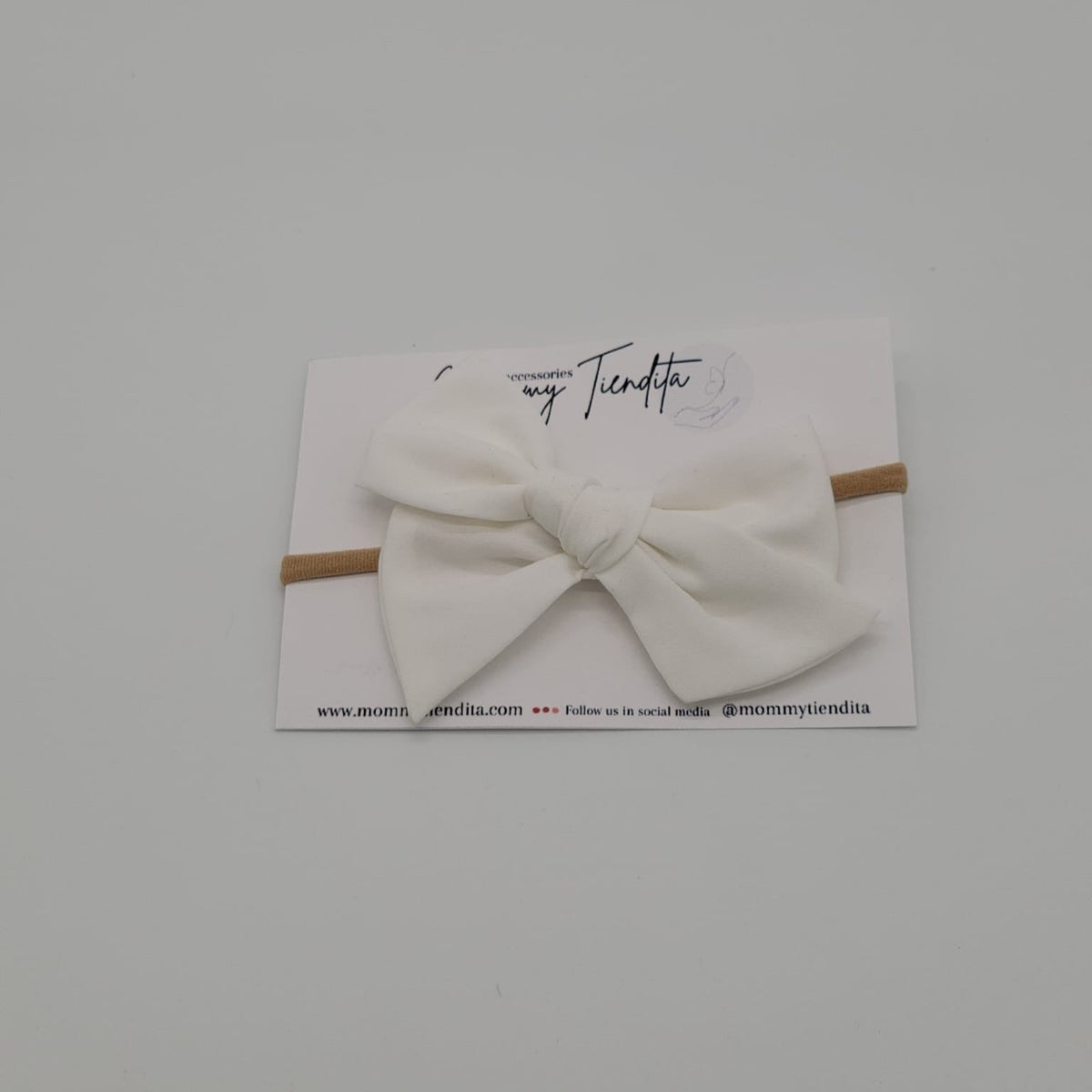 Nylon headband butterfly viscose white Medium