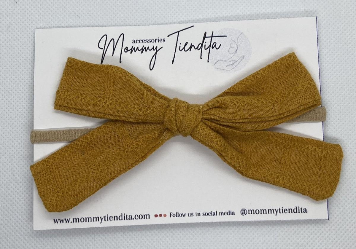 Nylon headband texture mustard