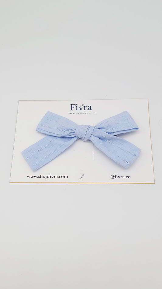 Medium hair bow pack x2 - alligator clip - Light blue