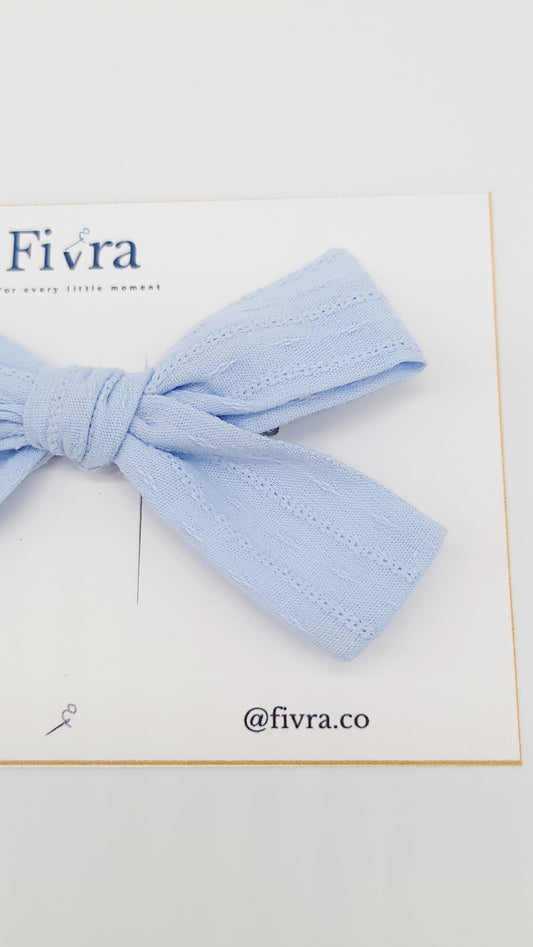Medium hair bow pack x2 - alligator clip - Light blue